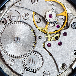 手表老旧机械的钢时钟图片
