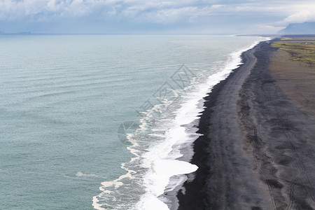 冰岛地质公园大西洋南岸黑沙滩背景图片