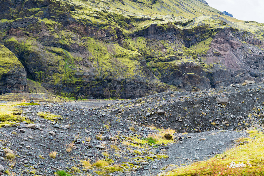前往冰岛火山坡位于冰岛南大西洋KatlaGeopark的Solhemajajokol冰川附近Mirdalsjokull冰盖南川舌图片
