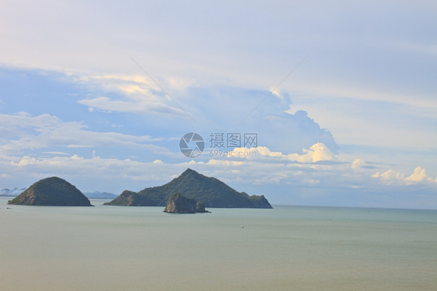 美丽的热带岛屿海滩景观夏季蓝海图片