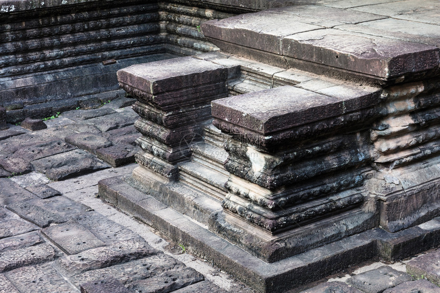 吴哥寺庙的台阶图片