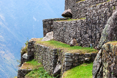 MachuPicchu背景山的旧墙壁图片