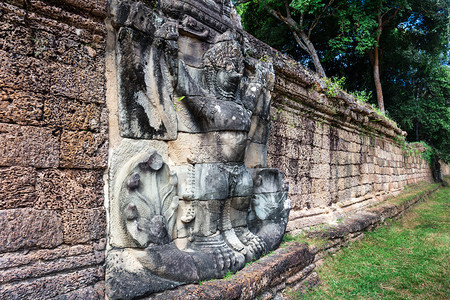 柬埔寨暹粒省BreahKhan寺墙图片