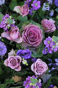 各种紫色和蓝的婚礼安排背景图片