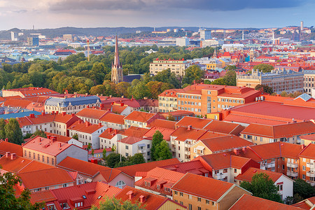 瑞典哥德堡这座城市的空中景象图片