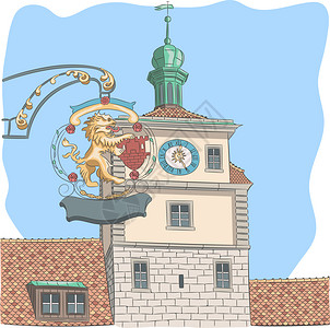 古老的中世纪塔楼图片