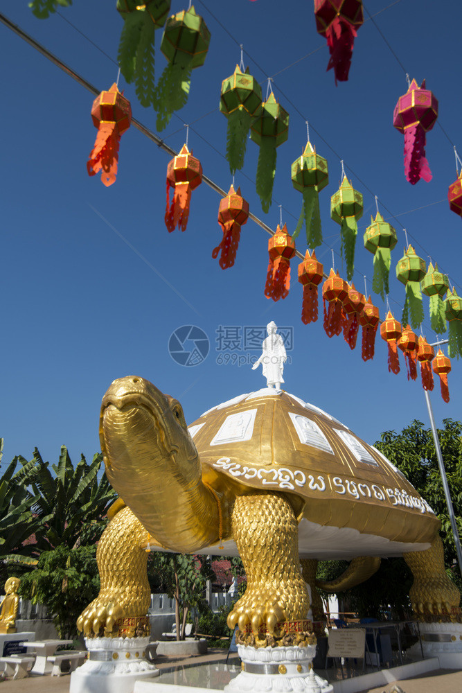 泰国北部弗拉市瓦邦苏南寺的一只大金龟泰国弗拉2018年11月泰国佛拉瓦庞苏南寺图片