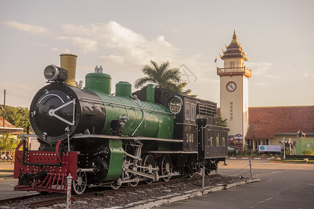 最北火车站泰国清迈市北一个老旧的蒸汽火车站背景
