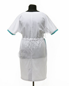 后视白底色衣服的模特头饰上女医学礼服背景图片