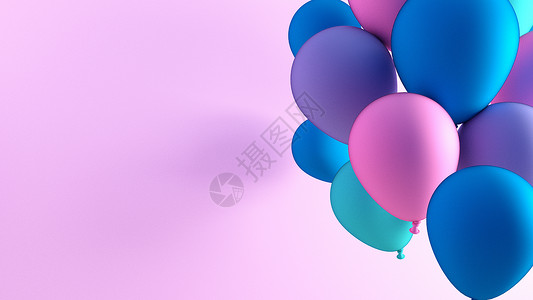 生日快乐的多彩气球背景图片