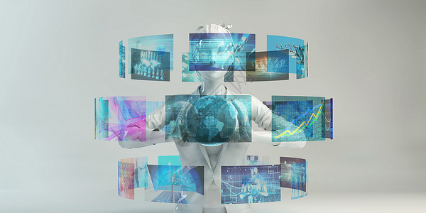 网络接口未来智能技术概念背景图片