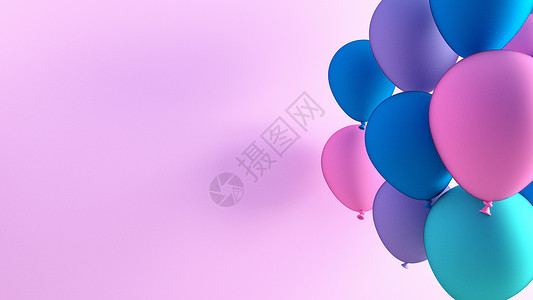 带空间的多彩生日旗气球多彩的生日旗气球背景图片