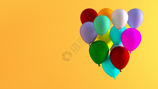 带空间的多彩生日旗气球多彩的生日旗气球背景图片