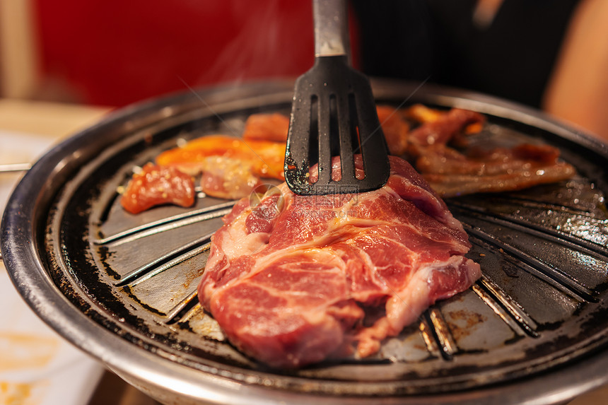 热烧烤猪肉和韩国风格图片