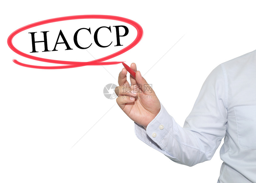 人类手写文字HACCP黑色与白背景隔绝图片