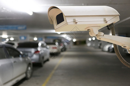 闭路电视摄像头数码录机在停车场安全的地方图片