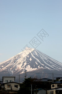 富士山和川口子市的日本村背景图片