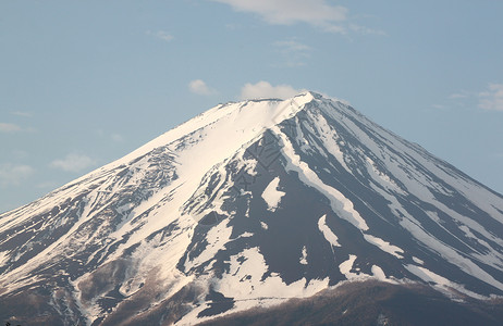 富士山在蓝的天空背景背景图片