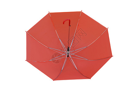 红伞在白色背景上被隔离有剪切路径容易部署图片