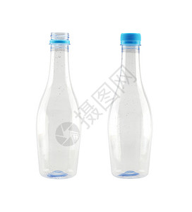 塑料瓶在白色背景上隔离有剪切路径易于使用图片