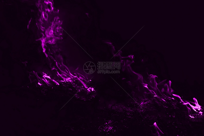 紫罗兰火焰夜里烧稻草图片