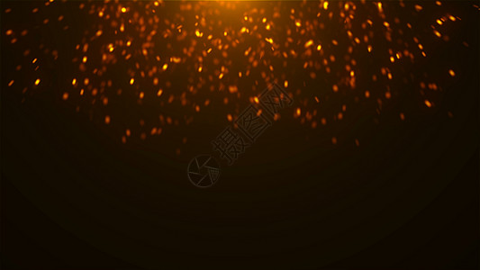 太空中的金闪的发光火花许多微粒欢庆的3D闪发亮的火花为节假日提供背景背景图片