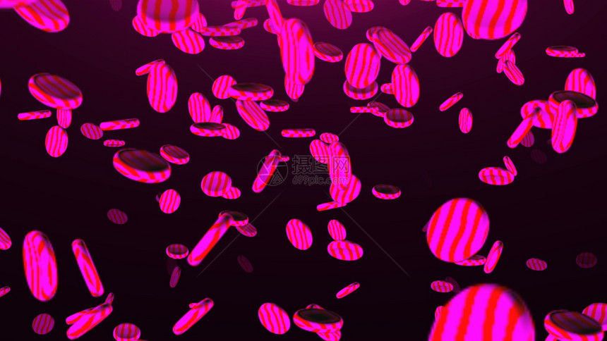 许多甜蜜的棒糖在太空中飞翔甜美的背景3D显示计算机生成的背景许多甜的棒糖在太空中飞翔3d使计算机生成的背景图片