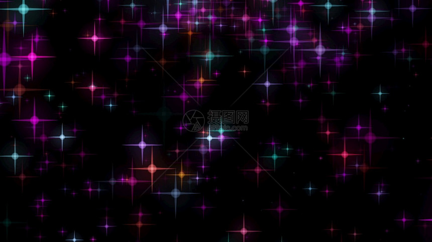 许多色和闪烁的恒星数字背景计算机生成3D图片