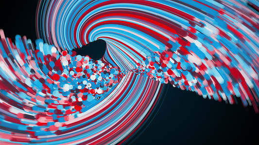 粒子线条旋转由多色线条和粒子组成的旋转抽象元素计算机生成3d形旋涡背景生成了彩色线条和粒子中的旋转抽象元素生成了旋涡背景背景
