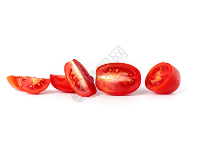 成熟的全红番茄和白底片秋收沙拉和烹饪背景图片