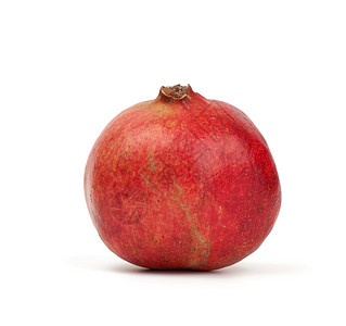 红成熟的石榴水果在白色背景上孤立的皮关闭背景图片