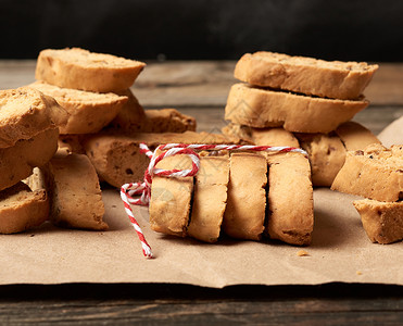 意大利杏仁饼干甜传统的意大利圣诞新年干饼高清图片