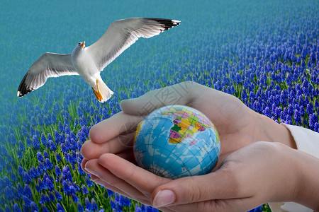 手握着一个小模样的地球手握着一个小模样的环球图片