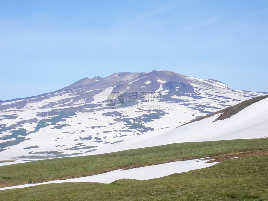 堪察卡的自然质堪察卡半岛的景观和光辉象堪察卡的观山脉和堪察卡火图片