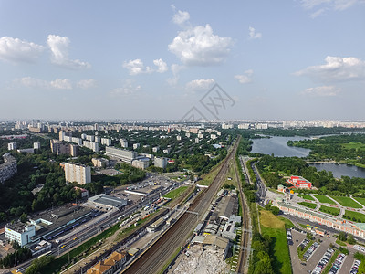 莫斯科市的顶端景色城市的建筑道路和其他基础设施从上面看城市景色从上面看城市景色办公室高清图片素材