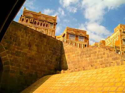 萨那市也门的街道和建筑景点图片