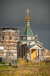 修复后背景的木制小教堂修复俄罗斯的教堂84图片