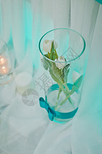 装饰白玫瑰在玻璃花瓶里的小白玫瑰在玻璃花瓶里8793图片