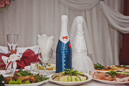 酒瓶的漂亮衣服婚礼酒的美装7845背景图片