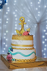 以锚形的蛋糕模式装饰了海洋主题617图片