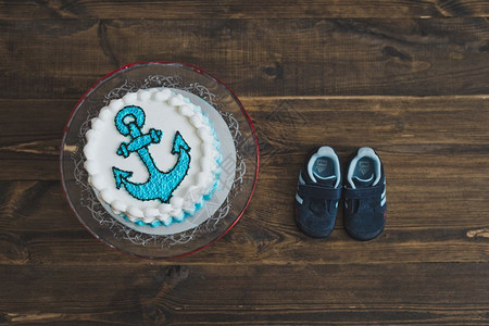 海洋主题的儿童蛋糕为做锚的蛋糕501图片