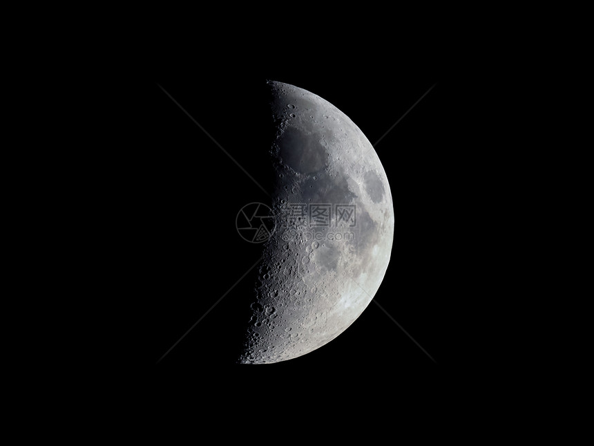 第一季度的月亮与天文望远镜相见第一季度的月亮与望远镜相见图片