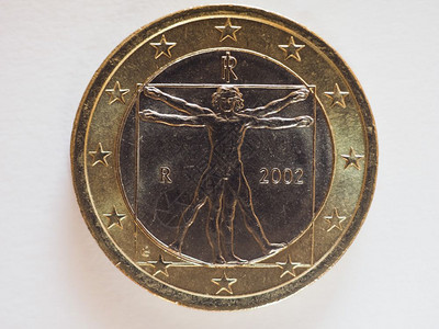 1欧元硬币洲联盟货1欧元硬洲联盟背景图片