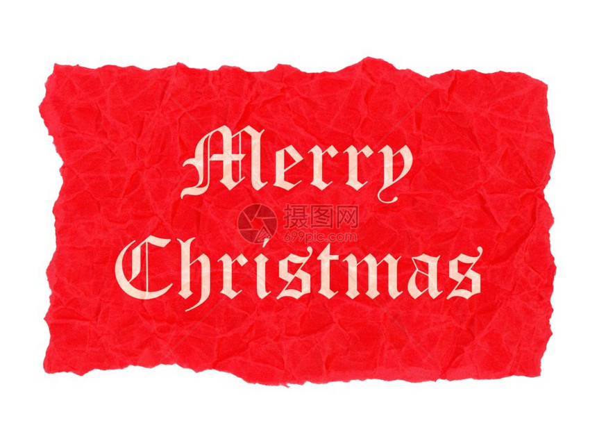 圣诞快乐红折叠纸贴标签图片