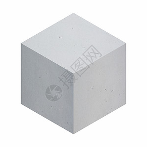 六维立方体灰色混凝土立方体在白色背景上隔离灰色混凝土立方体在白色之上隔离背景