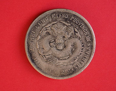 189年龙江省7枚金币和2龙江省189年铜币背景图片
