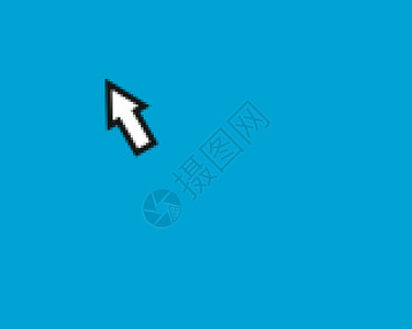 使用复制空间在蓝色桌面上移动鼠标箭头指针鼠标箭头指针背景图片