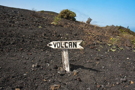 加那利群岛拉帕尔马圣安东尼奥火山标志图片