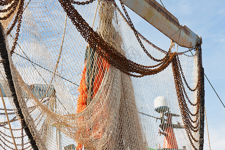 荷兰网荷兰渔网挂在干燥的荷兰渔网背景