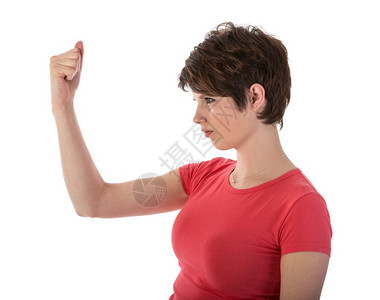 愤怒的女人挥舞拳头图片